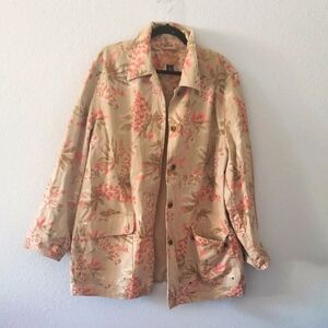 Jones New York Floral Utility Jacket - Beige and Pink